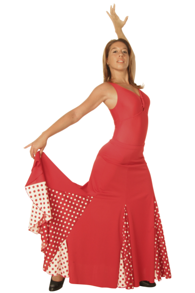 Falda flamenco doble godets FL954