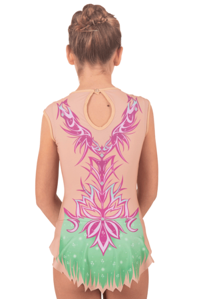 Justaucorps de gymnastique rythmique vert et fuchsia MR305L2 - vue 4