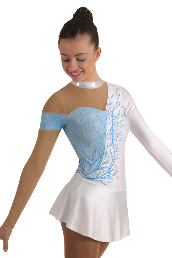 Maillot de Patinaje Artístico con Falda - Impreso Digitalmente