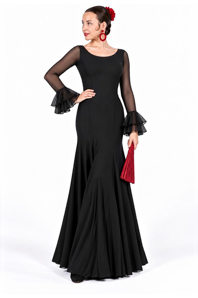 Vestido de flamenco Negro Tul