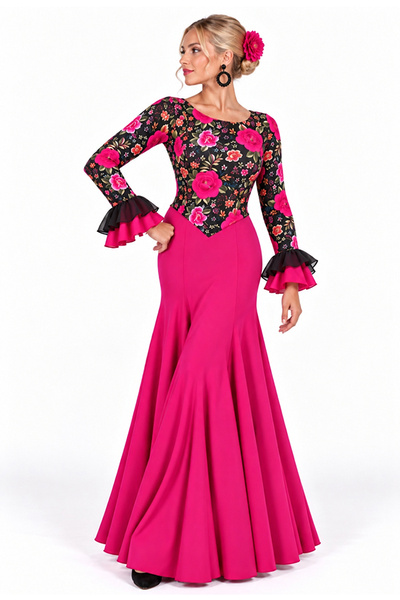 Vestido de flamenco Mantón Fucsia