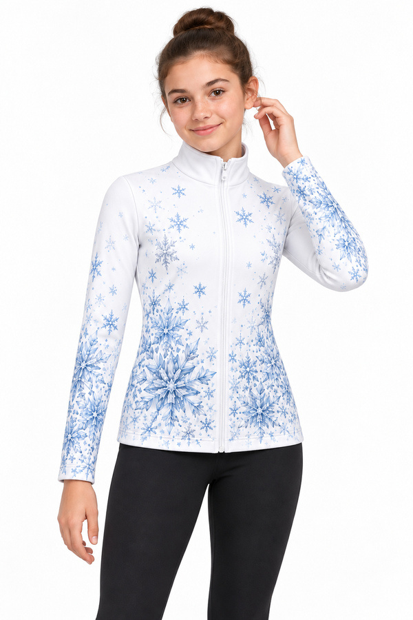 Chaqueta de patinaje Escarcha en lycra polar, vista delantera.