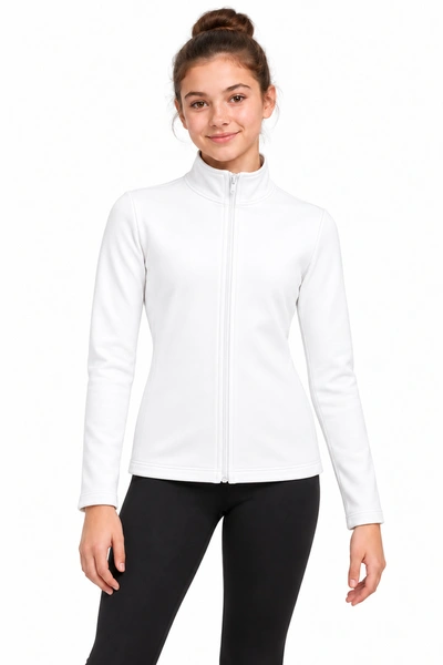 Chaqueta de patinaje blanca lisa